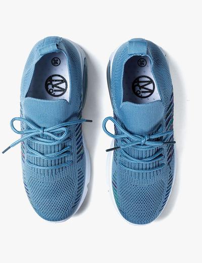 Buty damskie sportowe niebieskie z przewiewnej siatki