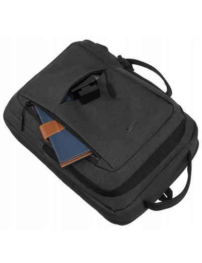 Plecak podróżny szary z miejscem na laptopa i portem USB