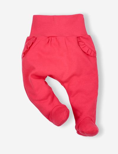 Półśpiochy niemowlęce z bawełny organicznej dla dziewczynki w kolorze malinowym