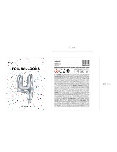 Balon foliowy - Cyfra "4" w kolorze srebrnym
