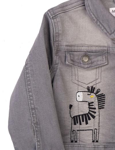 Kurtka jeansowa dla dziewczynki szara z zebrą