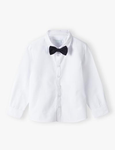 Elegancki komplet chłopięcy- biała koszula z kamizelką i muszką