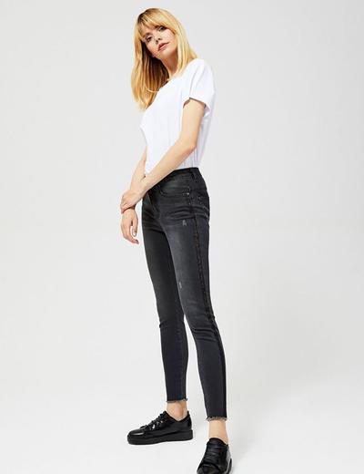 Spodnie damskie jeansowe typu high waist czarne