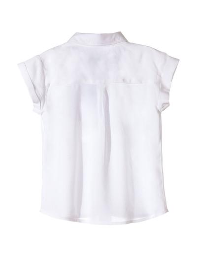Biała koszula z którtkim rękawem dla dziewczynki-rozpinana