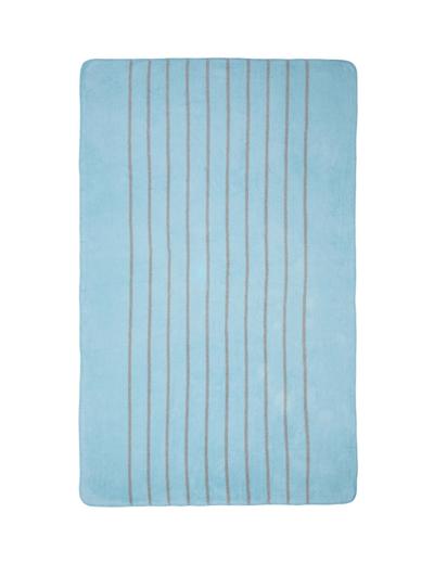 Koc bawełniany niebiesko szare paski 75 x 100 cm