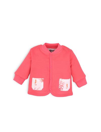 Bawełniana bluza niemowlęca z kieszeniami - różowa