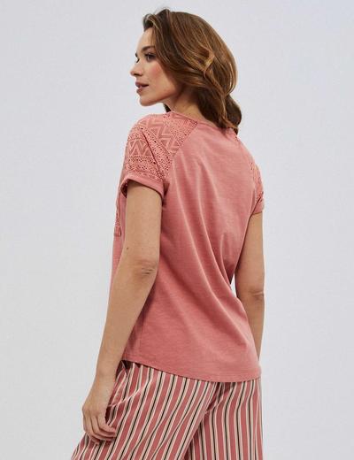 Bawełniany t-shirt damski różowy