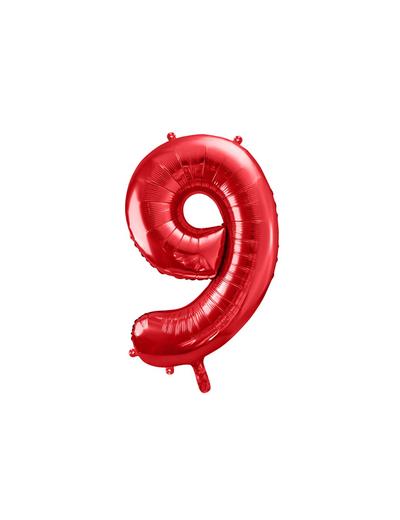 Balon foliowy metalizowany Cyfra ''9'' w kolorze czerwonym