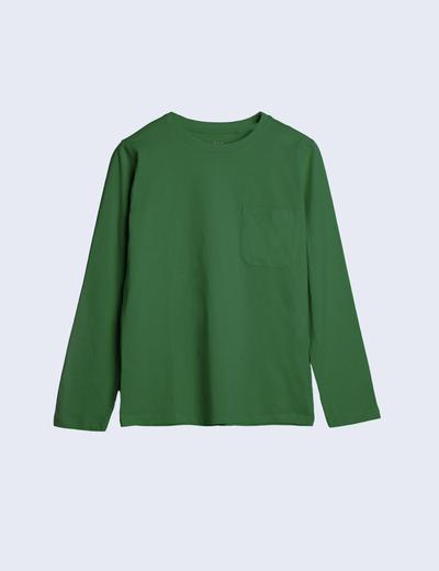 Bluzka z kieszonką i długim rękawem - zielona - unisex - Limited Edition