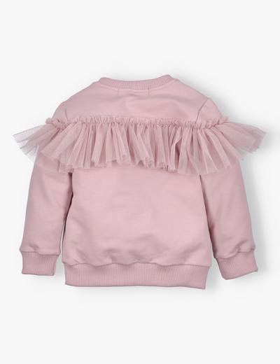 Jasnoróżowa bluza dla dziewczynki z tiulową falbanką