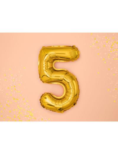 Balon foliowy - Cyfra "5" w kolorze złotym