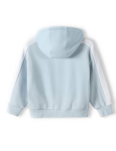 Błękitna bluza dresowa rozpinana niemowlęca z kapturem