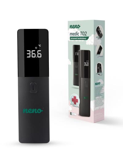 Neno Medic T02  poręczny i nowoczesny termometr medyczny w kolorze czarno - zielonym