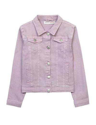 Liliowa kurtka jeansowa dla małej dziewczynki