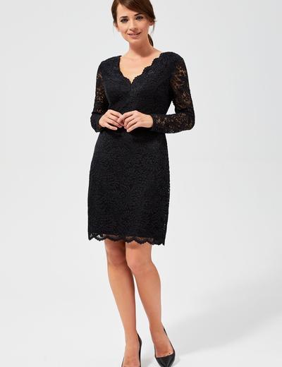 Koronkowa sukienka damska mini-czarna