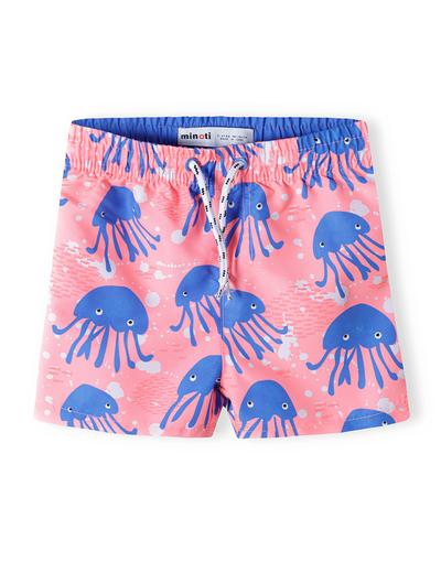 Różowe szorty kąpielowe dla chłopca w meduzy