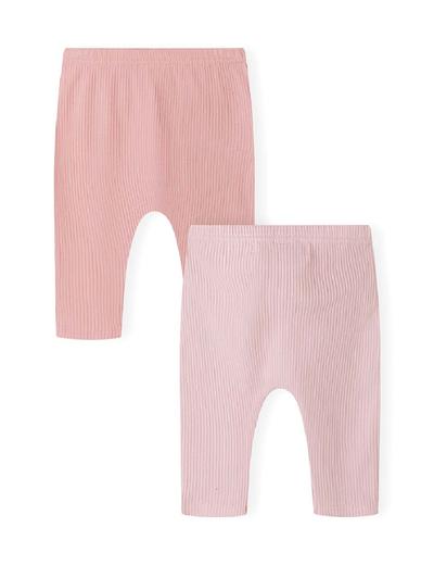 Różowe legginsy w prążki dla niemowlaka 2-pack