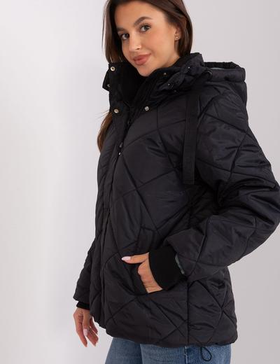 Czarna pikowana kurtka zimowa sublevel