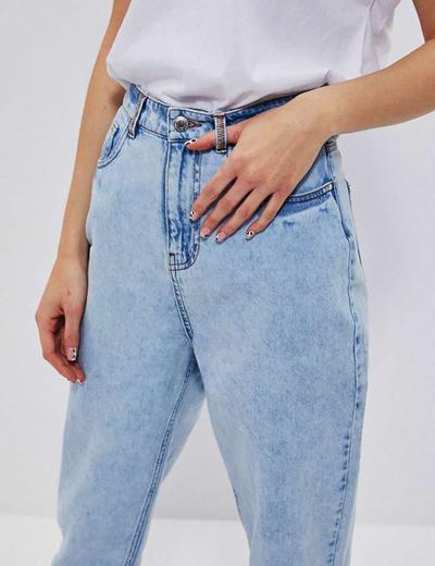 Bawełniane spodnie jeansowe damskie niebieskie