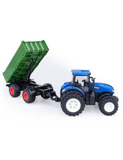 Traktor z przyczepką niebieski