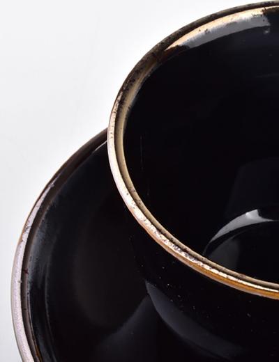 CAL BLACK Filiżanka porcelanowa ze spodkiem 280ml