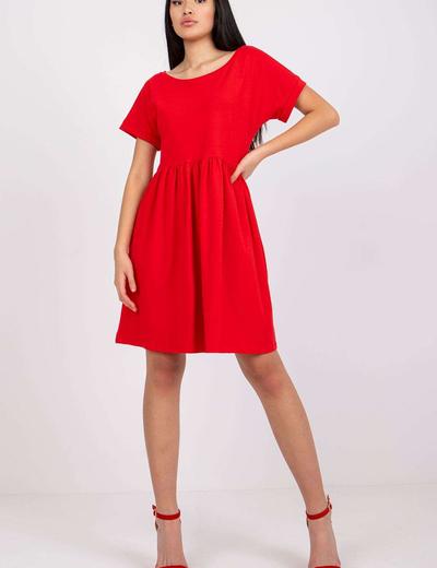 Sukienka z krótkim rękawem - czerwona