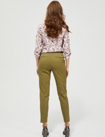 Spodnie damskie  typu chinos - oliwkowe