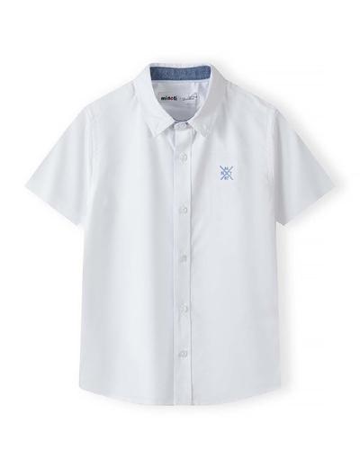 Biała koszula z krótkim rękawem z tkaniny oksford dla chłopca