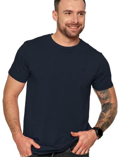 Klasyczny T-shirt męski idealny do casualowych stylizacji - granatowy