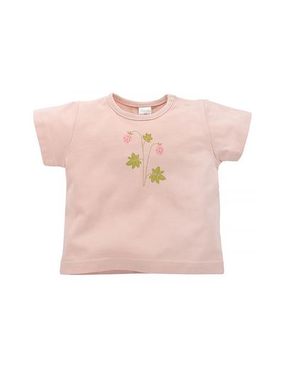 Bawełniana bluzka niemowlęca z nadrukiem różowa