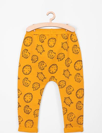 Spodnie dresowe niemowlęce- żółte w jeżyki