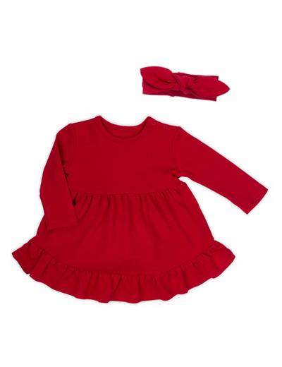 Komplet dziewczęcy sukienka i opaska czerwony