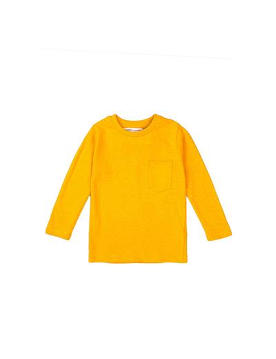 Żółta bluzka chłopięca bawełniana z kieszonką