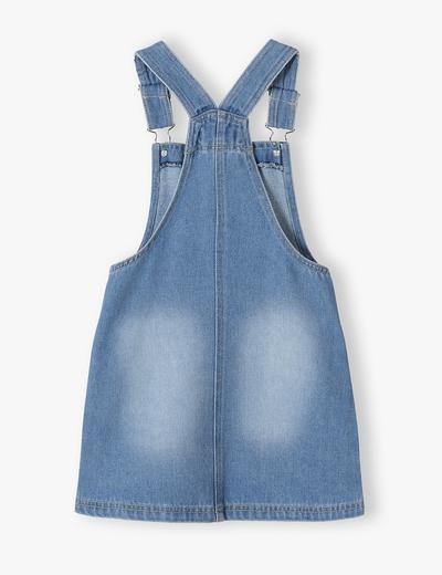 Jeansowa sukienka ogrodniczka dla dziewczynki - niebieska