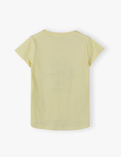 Dzianinowy T-shirti dziewczęcy - żółty