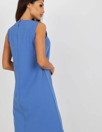 Niebieska elegancka sukienka koktajlowa OCH BELLA