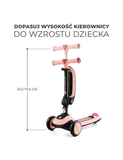 Rowerek biegowy 2w1 rowerek i hulajnoga HALLEY Kinderkraft - rose pink