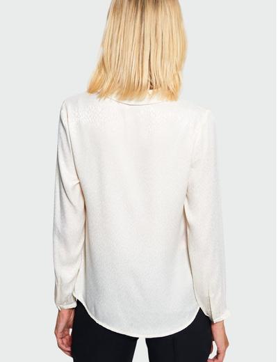 Elegancka bluzka z ozdobnym wiązaniem - biała