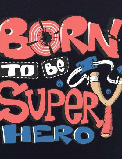 Chłopięca bluza z napisem Born to be superhero granatowa
