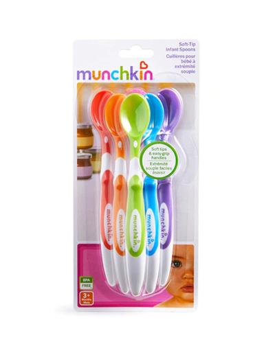 Zestaw łyżeczek z miękką końcówką dla niemowląt Munchkin 6 sztuk 3msc+