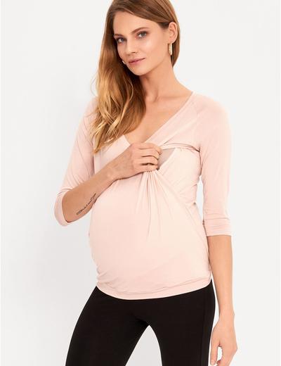 Bluzka dla kobiet w ciąży i karmiącej mamy -jasnoróżowa