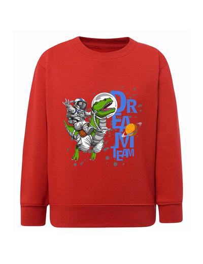 Dzianinowa bluza nierozpinana czerwona Astronauta & Dinozaur