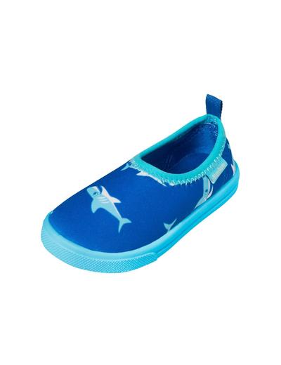 Buty kąpielowe z filtrem UV 50+ niebieskie w rekiny