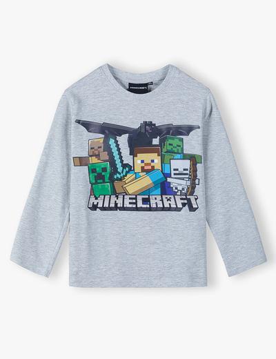 Bluzka chłopięca z długim rękawem Minecraft - szara