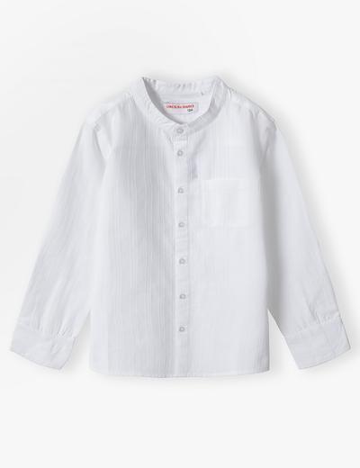 Biała koszula chłopięca bawełniana na stójce