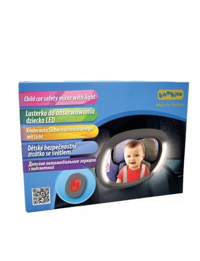 Lusterko samochodowe do obserwacji dziecka LED