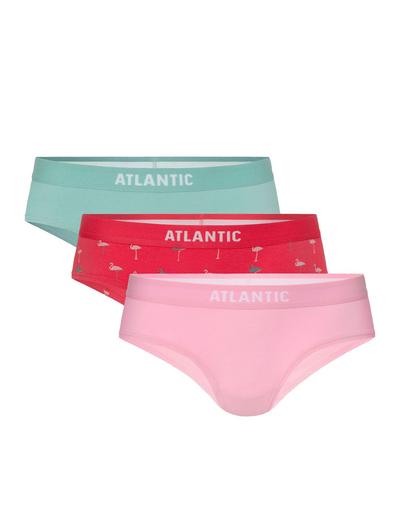 Figi damskie pół hipster Atlantic 3-pack  różowe, koralowe, zielone