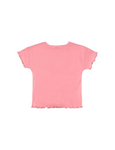 Różowy t-shirt dziewczęcy z nadrukiem