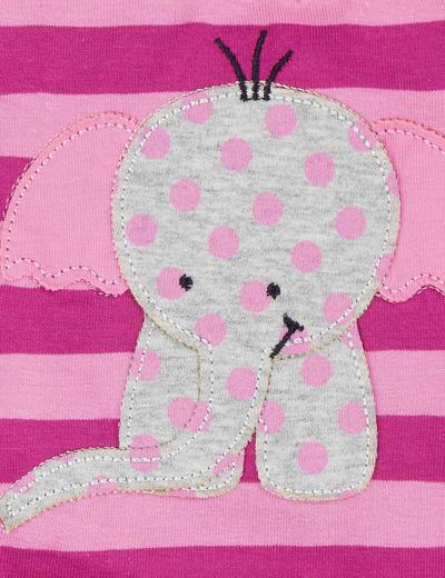 Czapka niemowlęca różowa ze słonikiem
