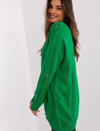 Zielony damski sweter rozpinany